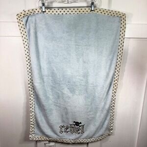 VTG Tiddliwinks/Kidsline Rebel Skull Crossbones Blue Baby Plush w Goth trim Rare